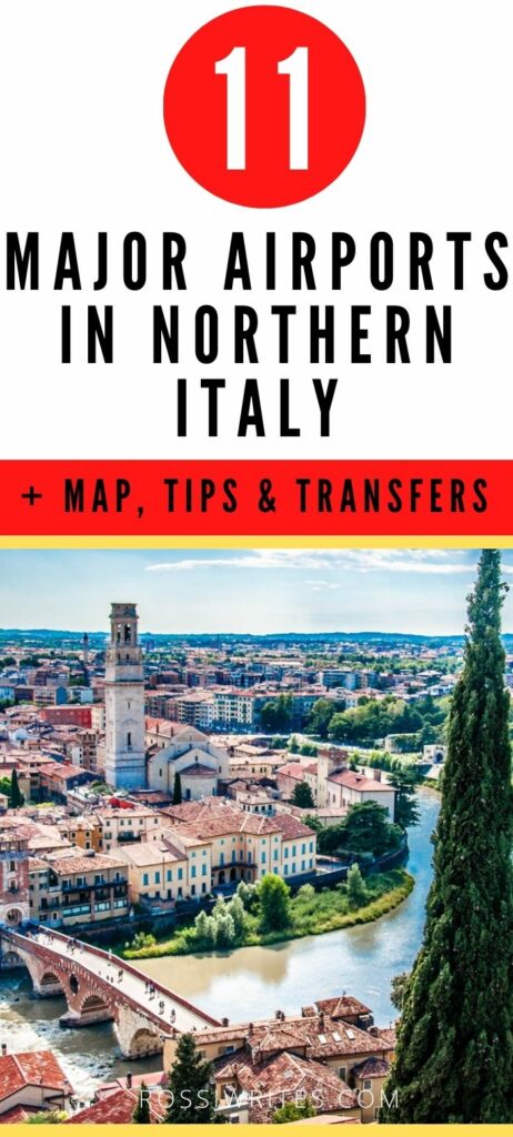Pin Me - 11 Major Airports in Northern Italy - Map, Nearest Cities, Transfers by Public Transport - rossiwrites.com